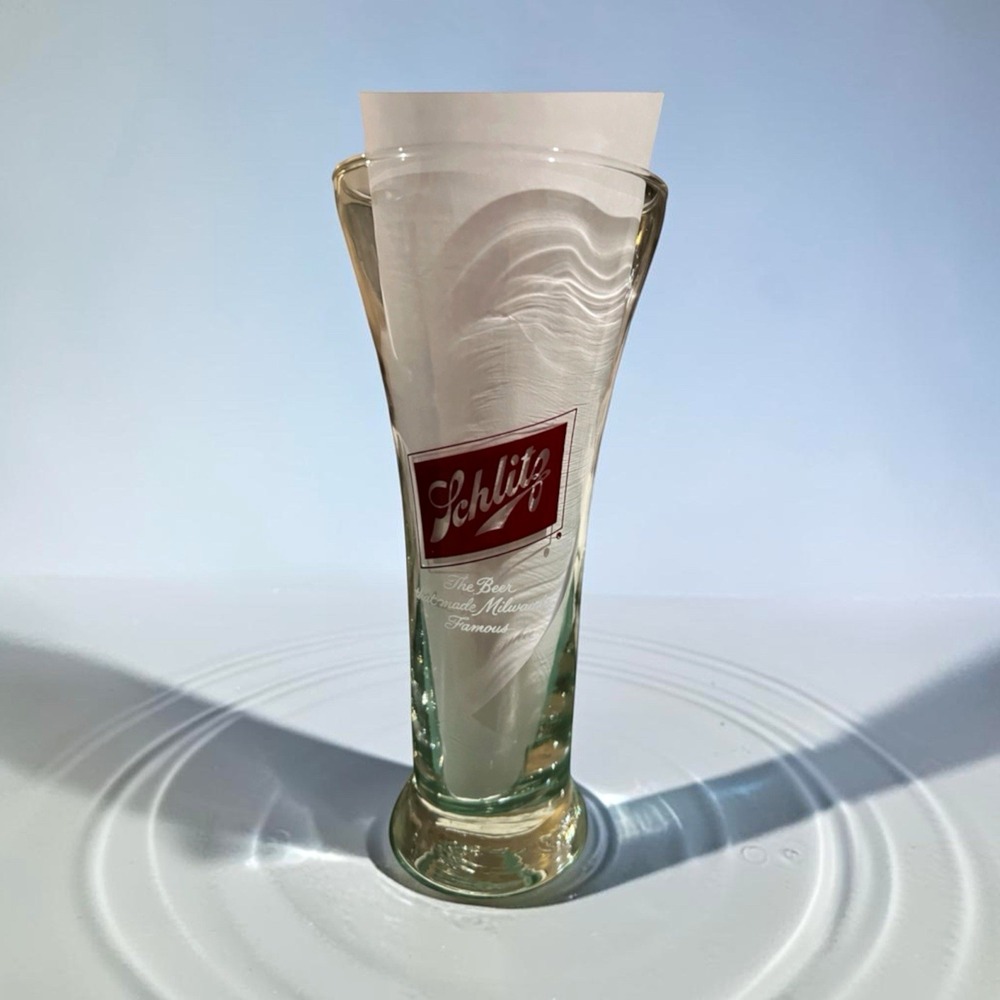 Schlitz Beer Pilsner Glass "The Beer That Made Milwaukee Famous" Breweriana